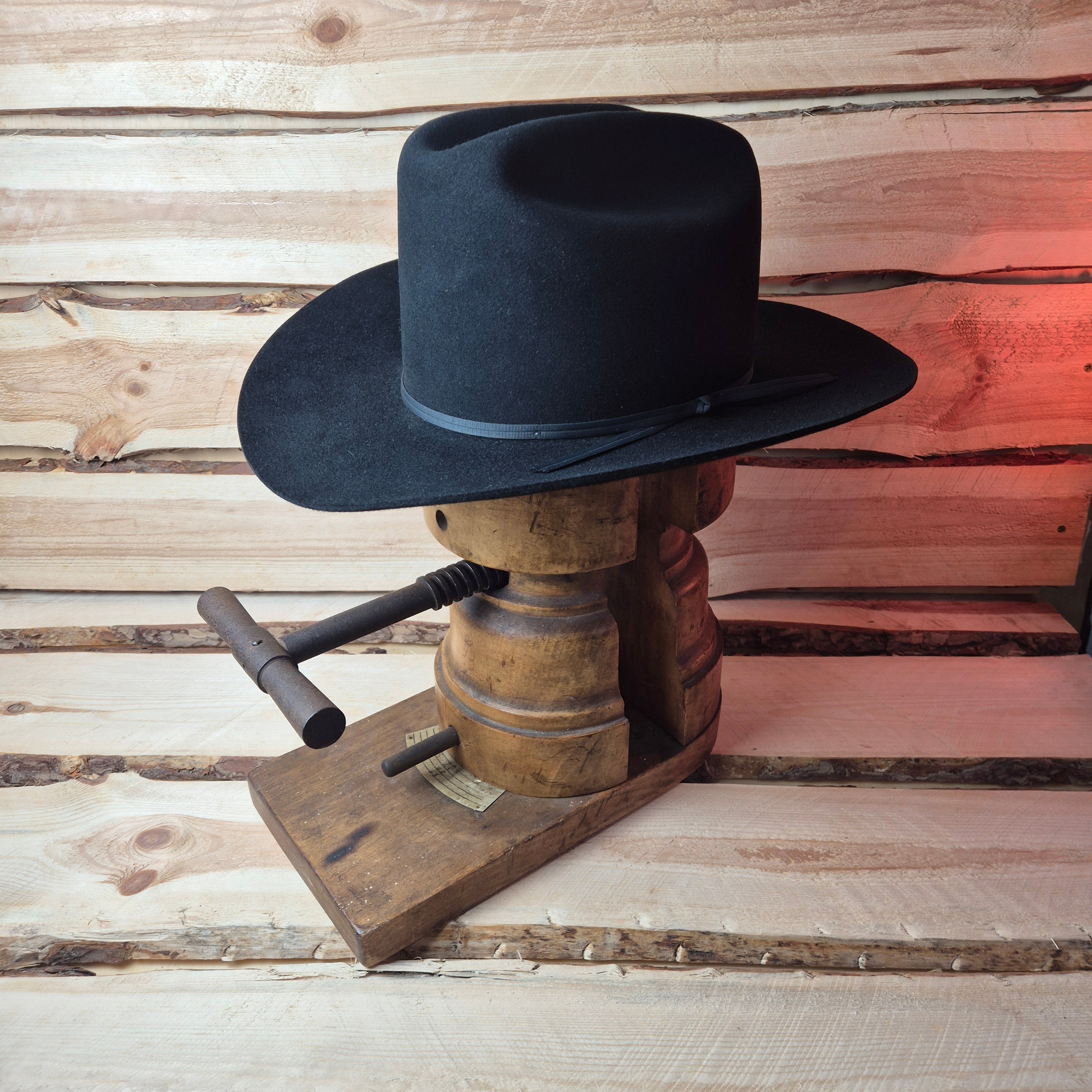 Vintage Stetson Rancher 4X - Long Oval - 100% Furfelt Beaver Blend - Black - Size 58
