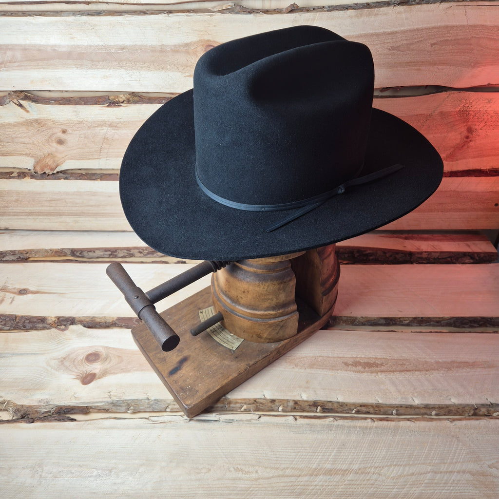 Vintage Stetson Rancher 4X - Long Oval - 100% Furfelt Beaver Blend - Black - Size 58
