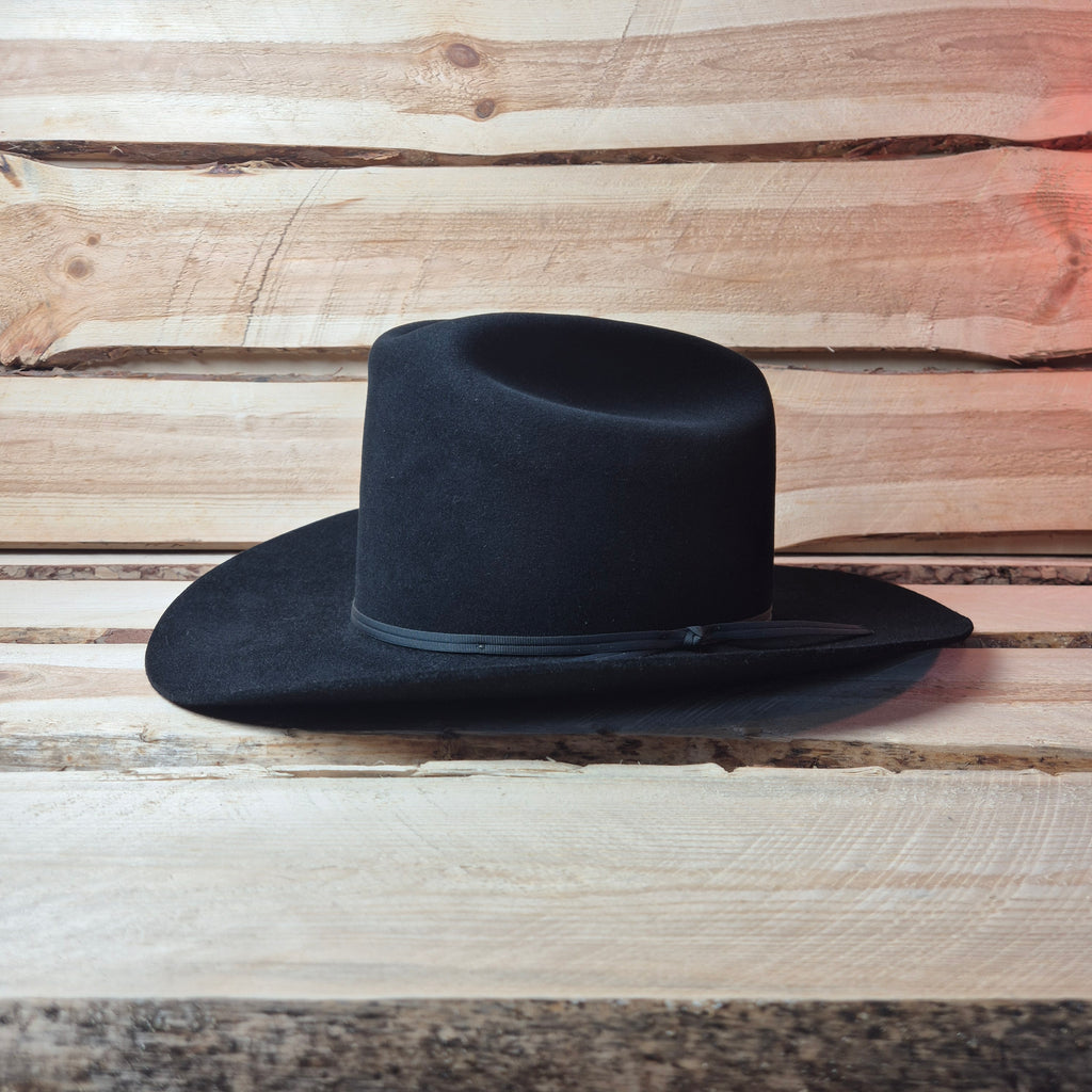 Vintage Stetson Rancher 4X - Long Oval - 100% Furfelt Beaver Blend - Black - Size 58