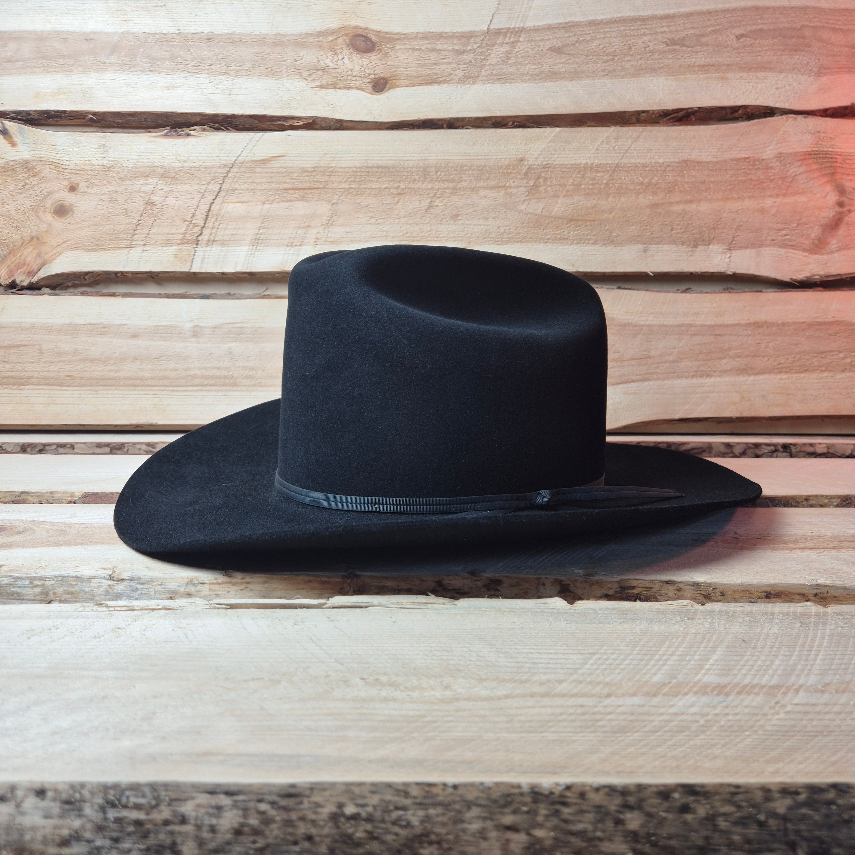 Vintage Stetson Rancher 4X - Long Oval - 100% Furfelt Beaver Blend - Black - Size 58