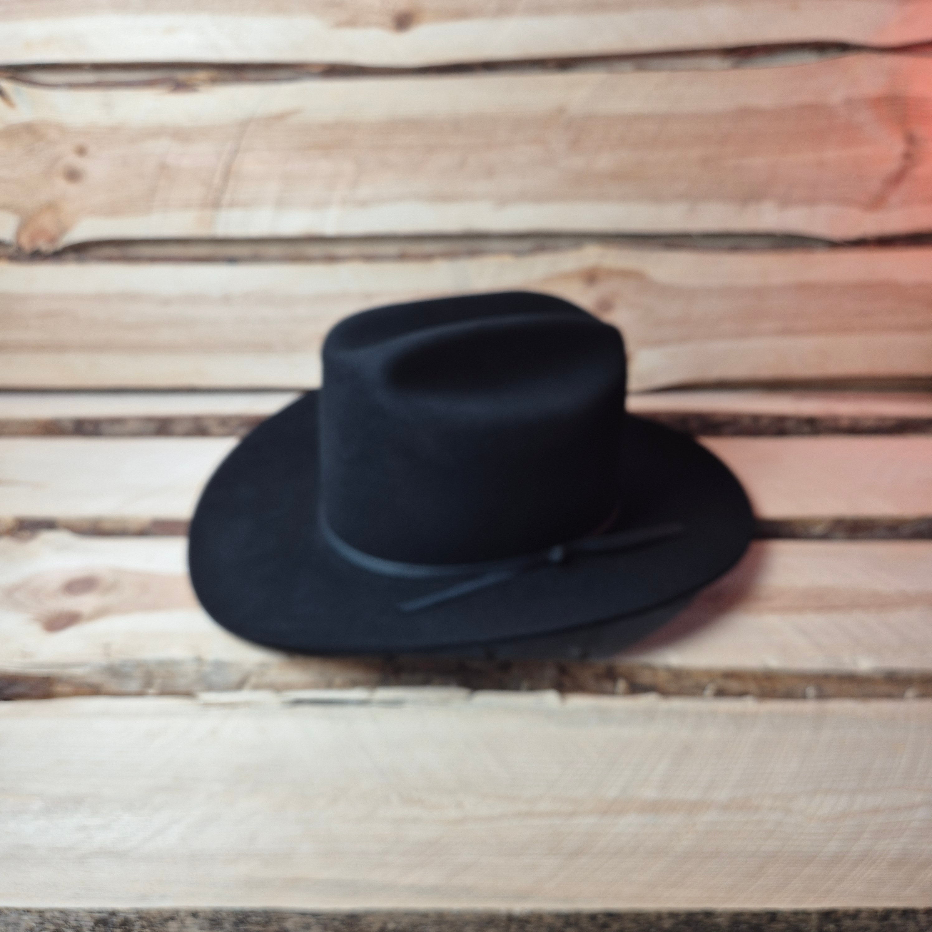 Vintage Stetson Rancher 4X - Long Oval - 100% Furfelt Beaver Blend - Black - Size 58