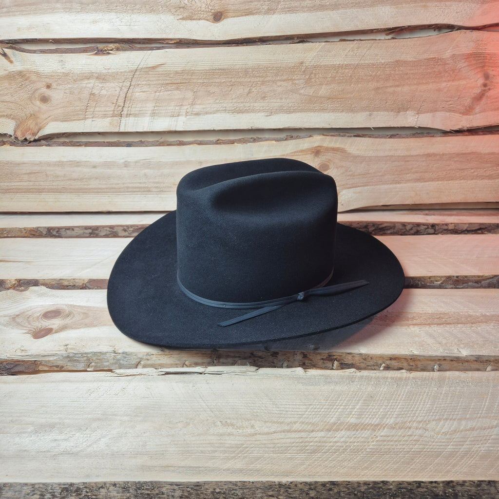 Vintage Stetson Rancher 4X - Long Oval - 100% Furfelt Beaver Blend - Black - Size 58