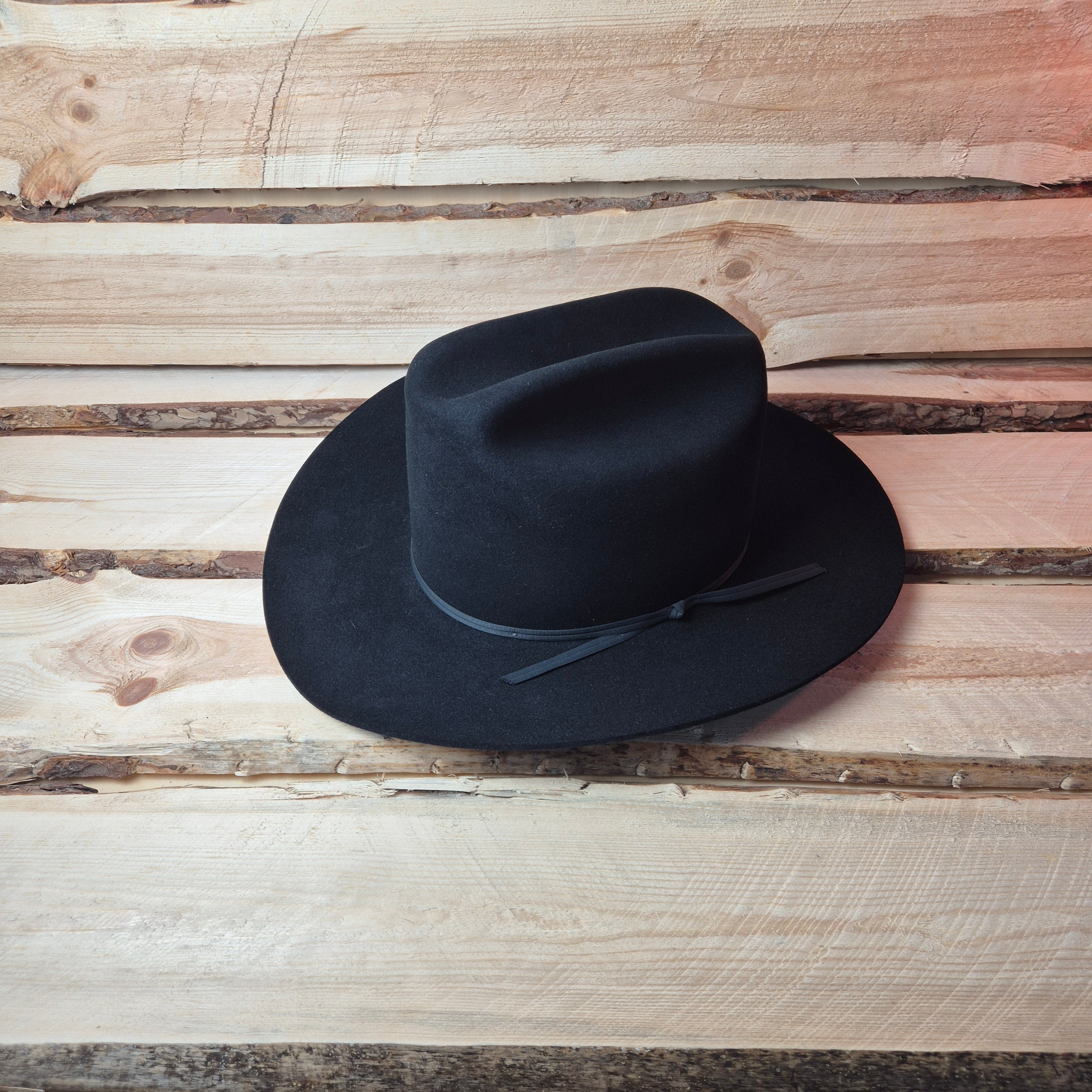 Vintage Stetson Rancher 4X - Long Oval - 100% Furfelt Beaver Blend - Black - Size 58