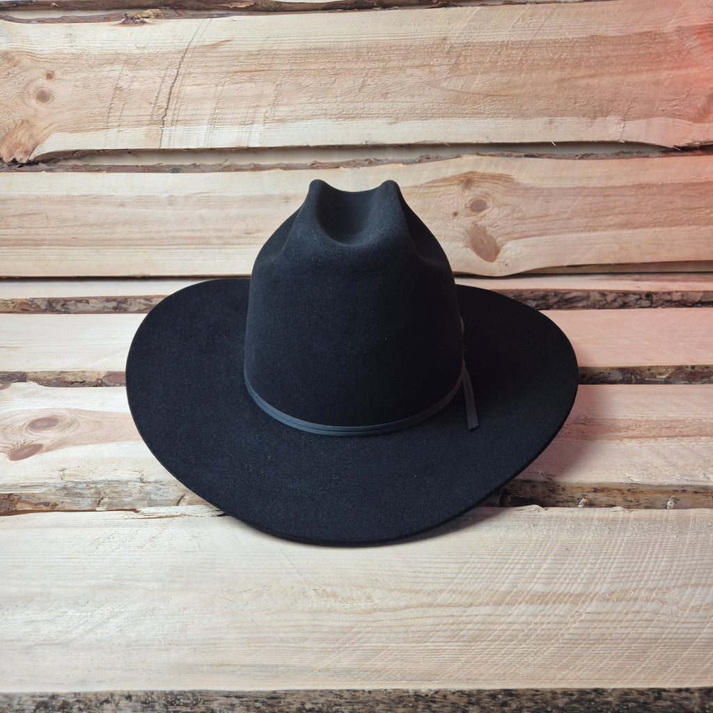 Vintage Stetson Rancher 4X - Long Oval - 100% Furfelt Beaver Blend - Black - Size 58