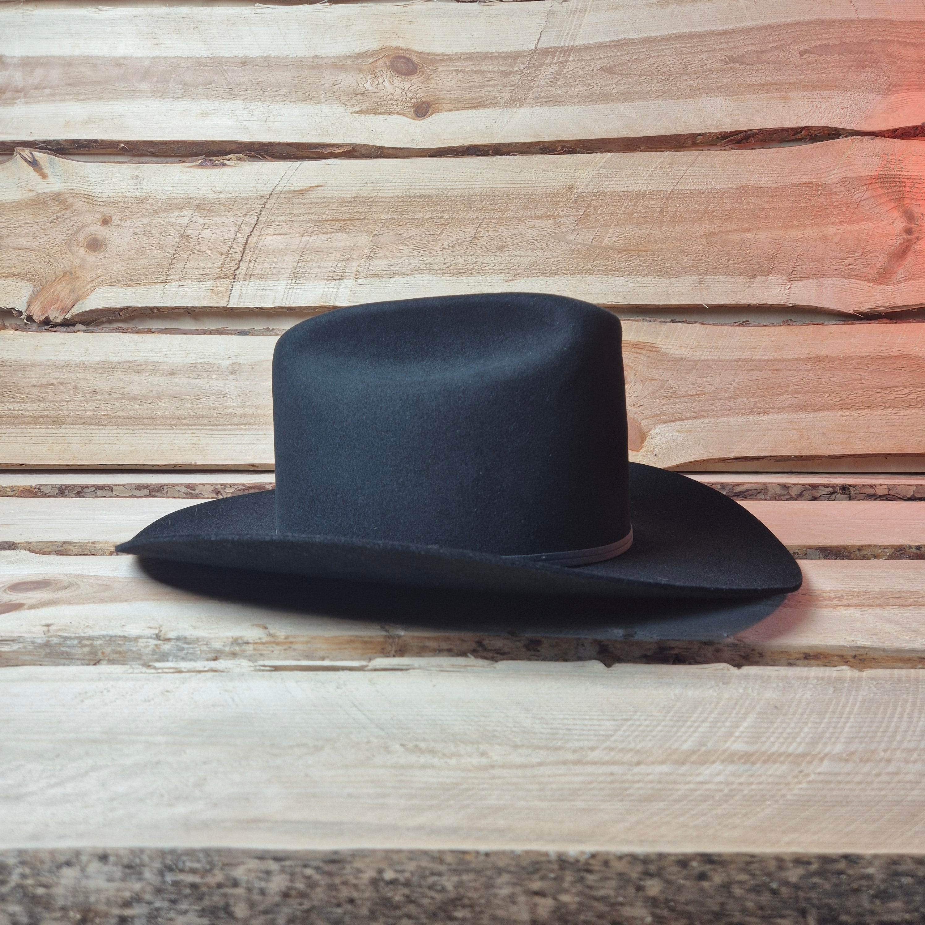 Vintage Stetson Rancher 4X - Long Oval - 100% Furfelt Beaver Blend - Black - Size 58