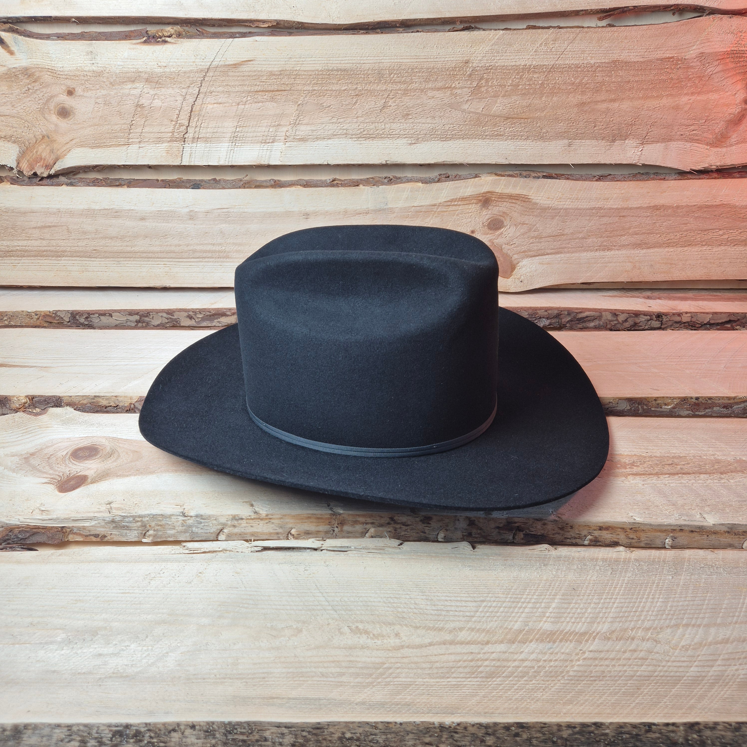 Vintage Stetson Rancher 4X - Long Oval - 100% Furfelt Beaver Blend - Black - Size 58