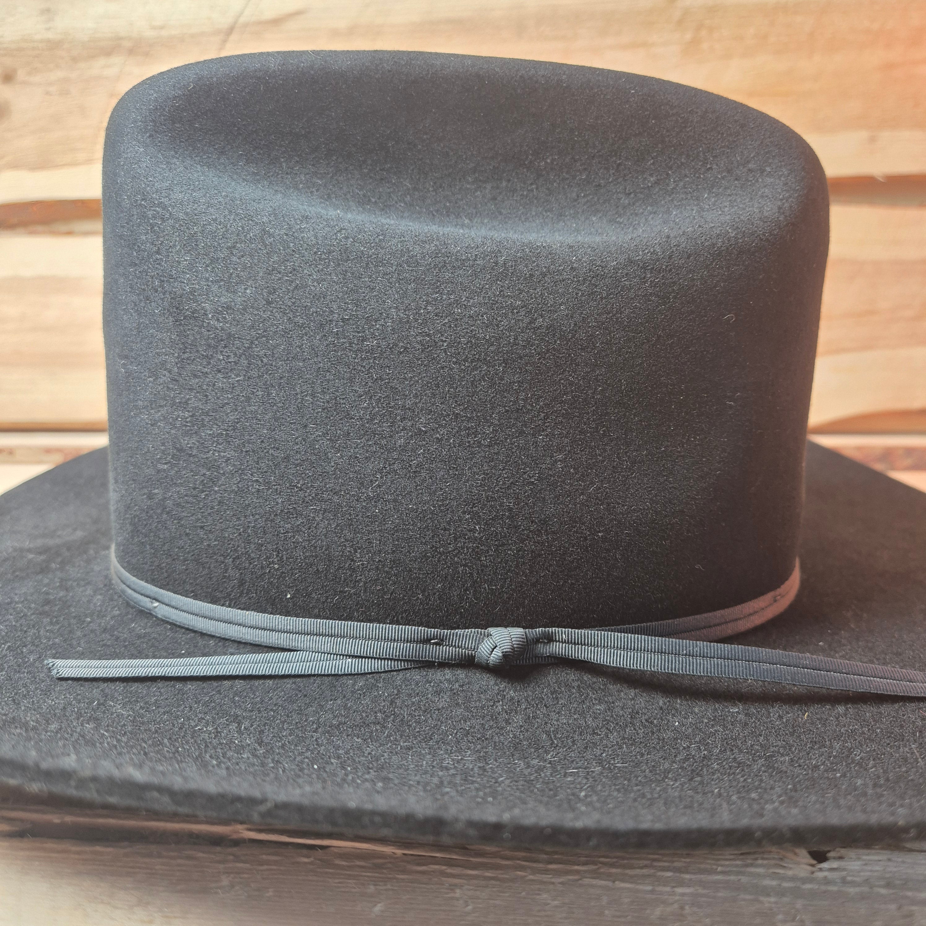 Vintage Stetson Rancher 4X - Long Oval - 100% Furfelt Beaver Blend - Black - Size 58