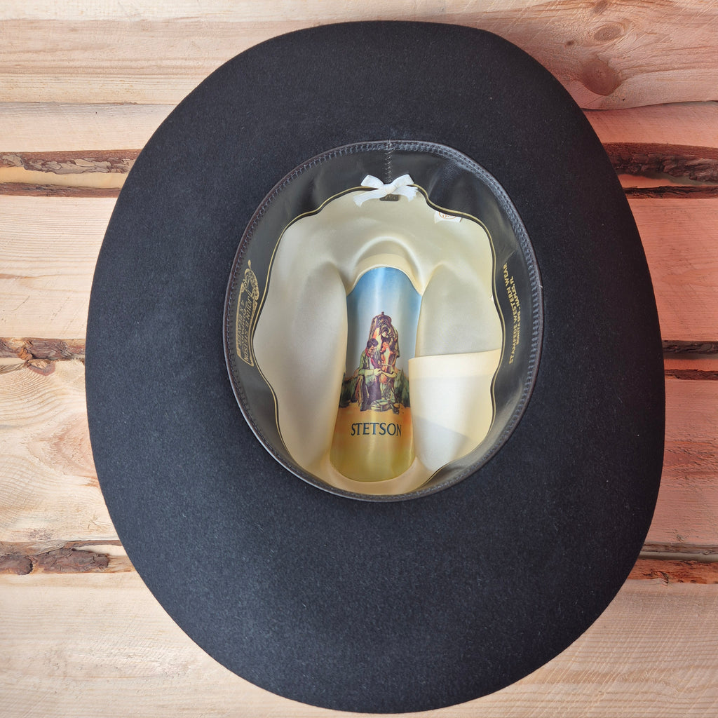 Vintage Stetson Rancher 4X - Long Oval - 100% Furfelt Beaver Blend - Black - Size 58