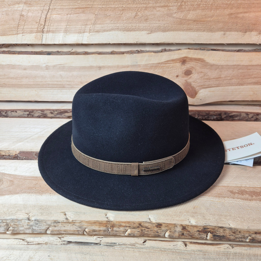 Stetson Traveller Fedora - Black - 100% Vitafelt - Size 57