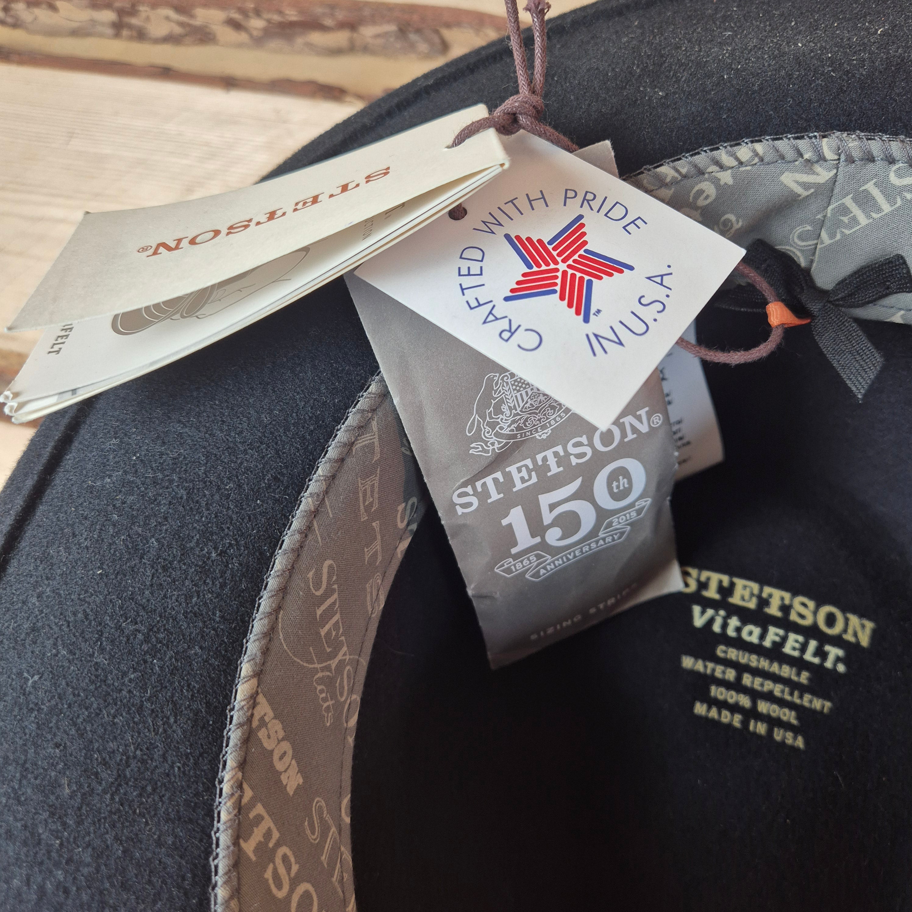 Stetson Traveller Fedora - Black - 100% Vitafelt - Size 57