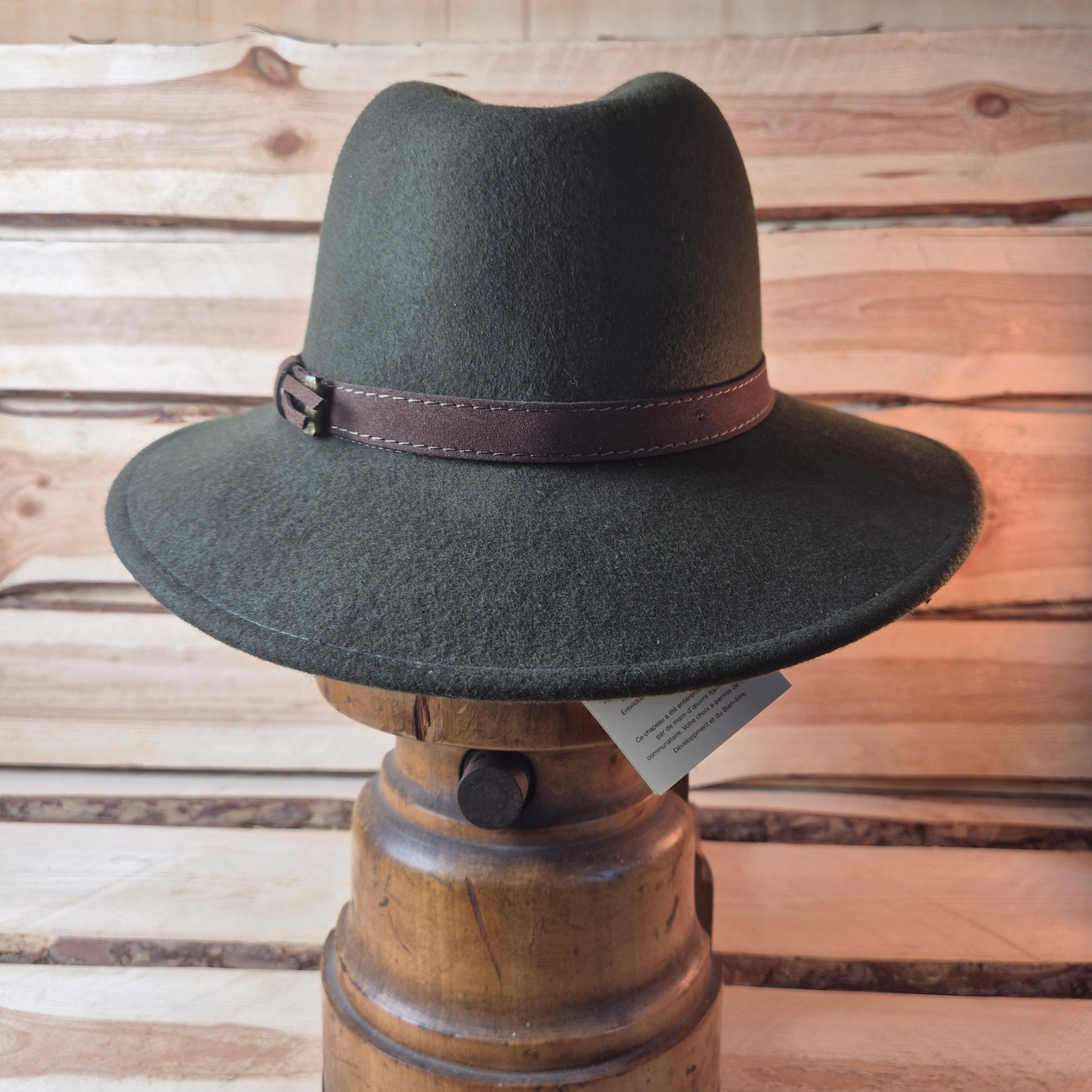 Balke Fashion Traveller Fedora - 100% Woolfelt - Khaki Green - Size 59