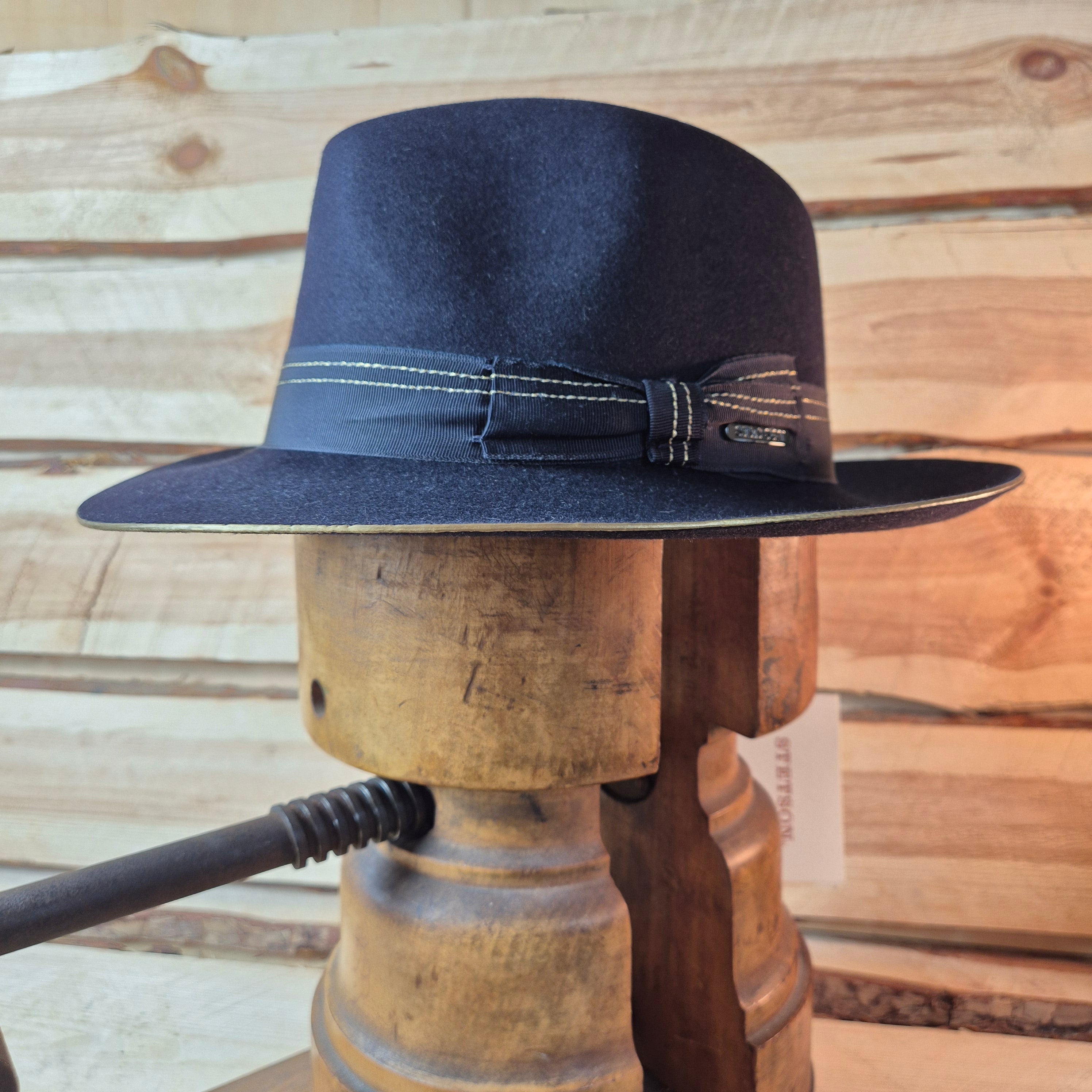 Stetson Classic Fedora - 100% Furfelt - Black & Gold - Size 57
