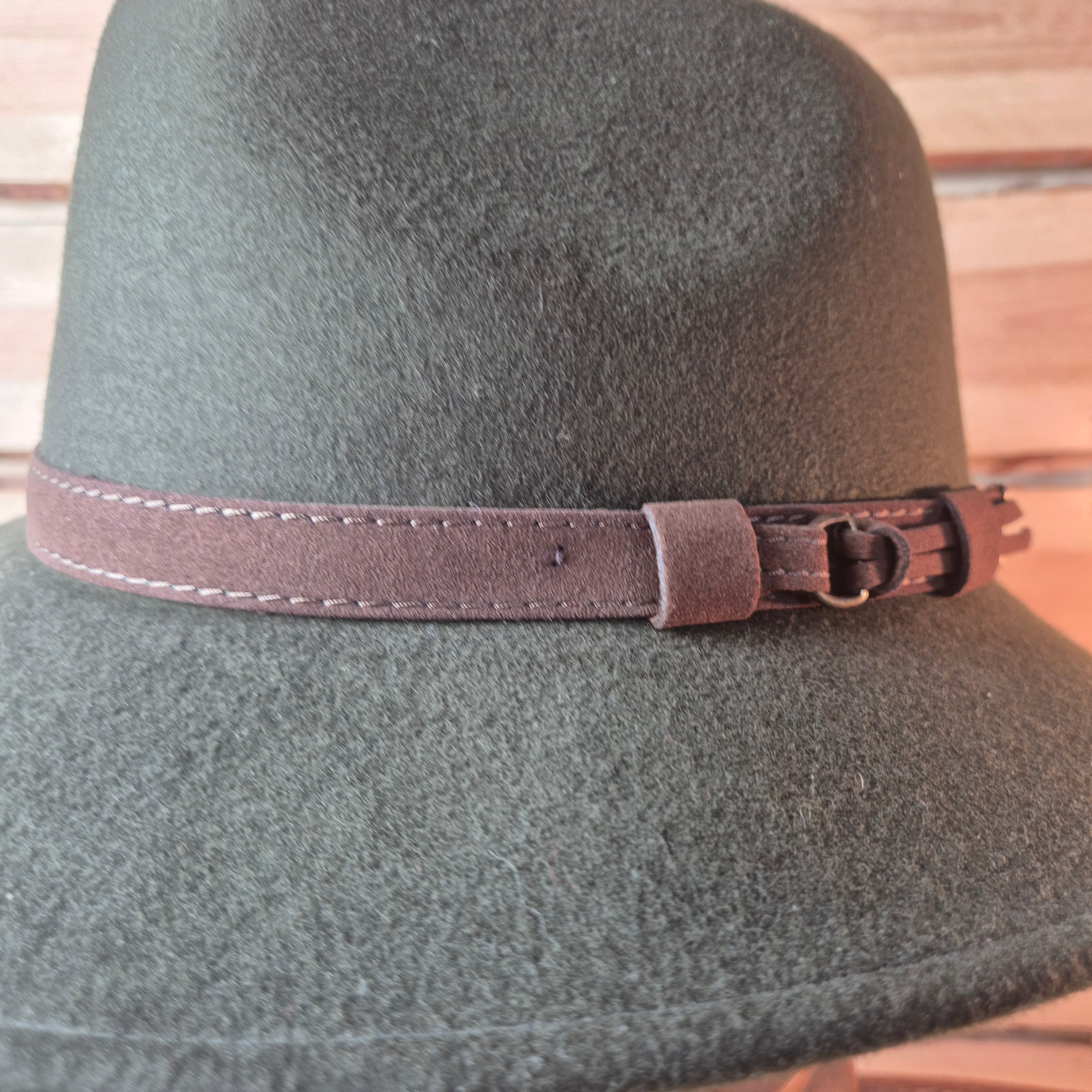 Balke Fashion Traveller Fedora - 100% Woolfelt - Khaki Green - Size 59
