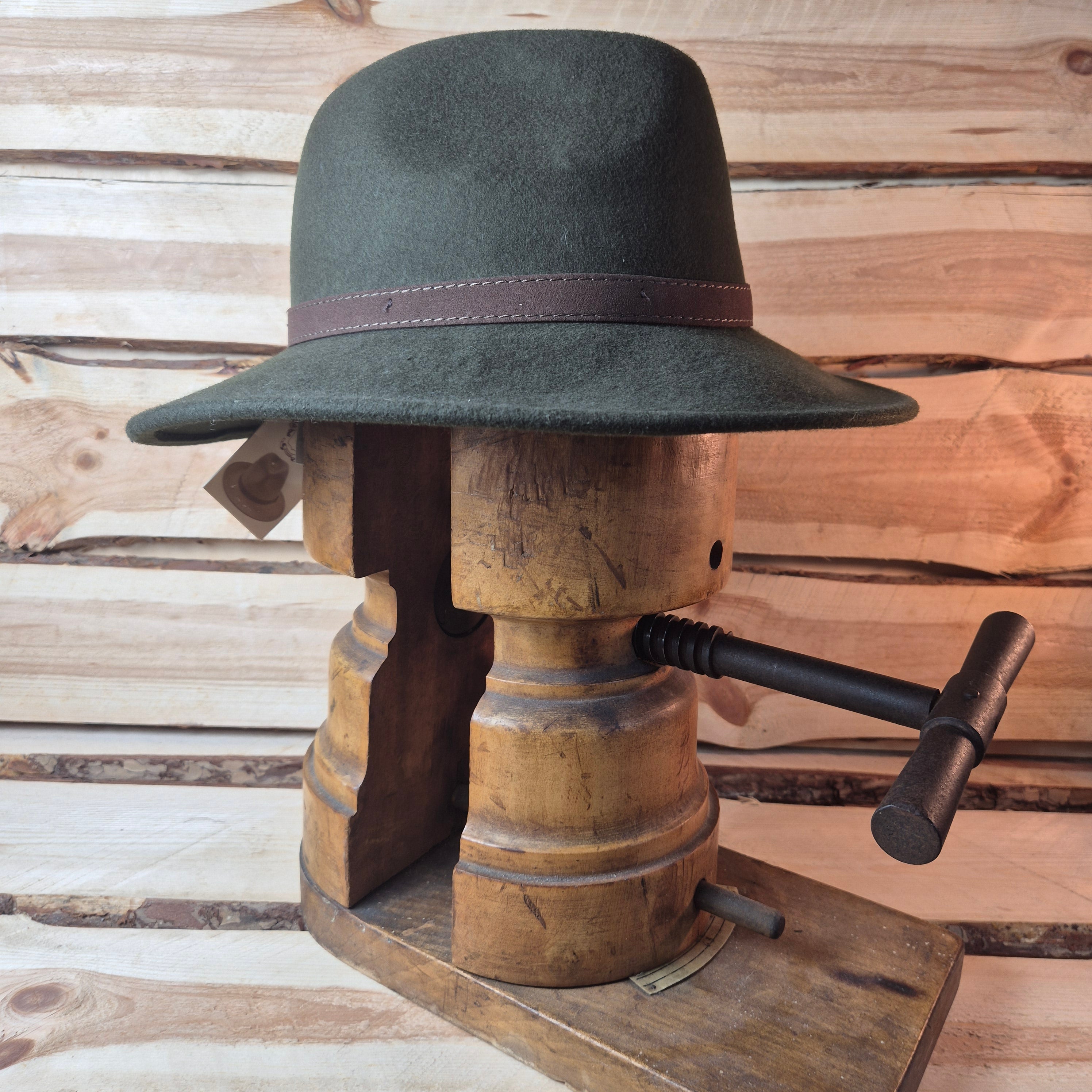 Balke Fashion Traveller Fedora - 100% Woolfelt - Khaki Green - Size 59