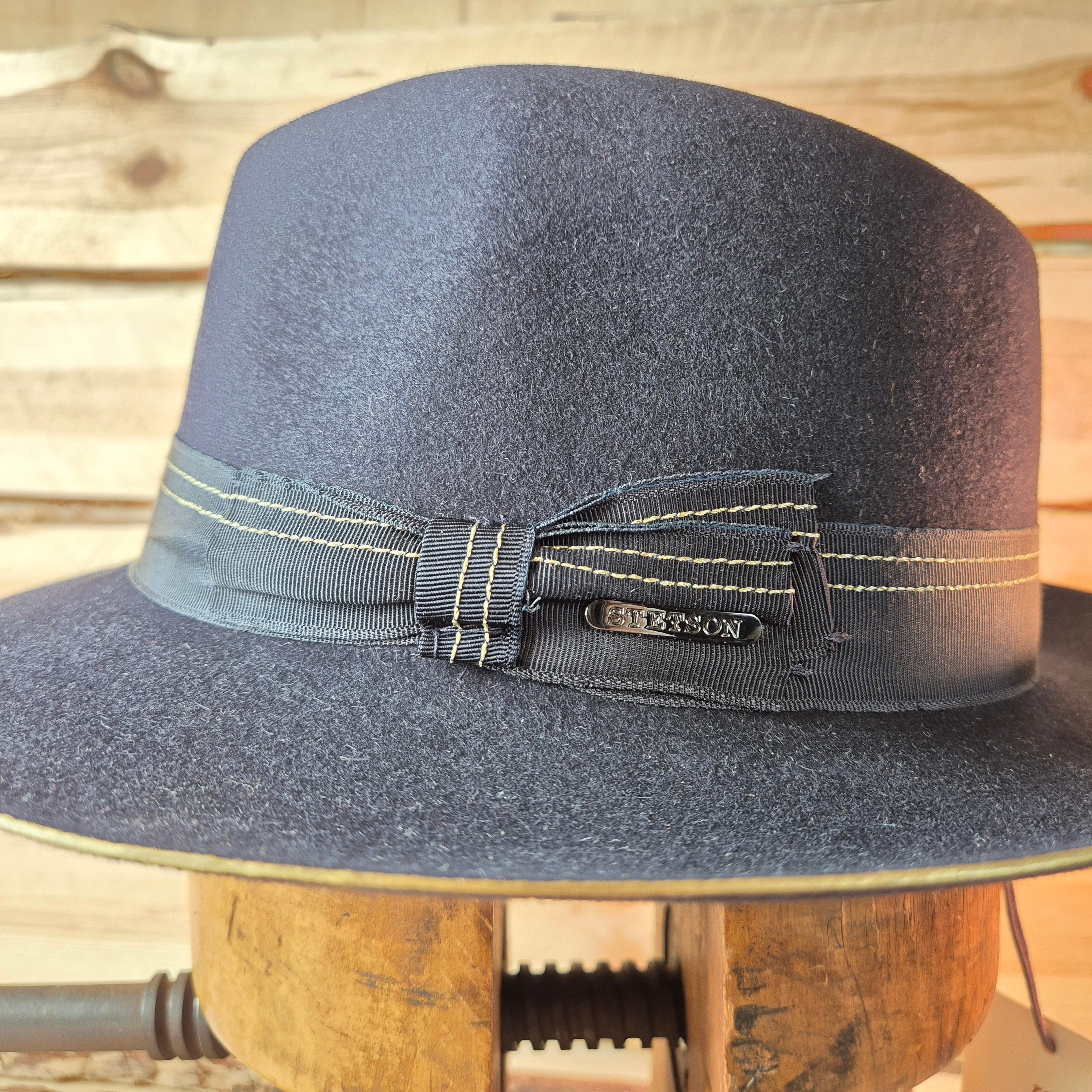 Stetson Classic Fedora - 100% Furfelt - Black & Gold - Size 57