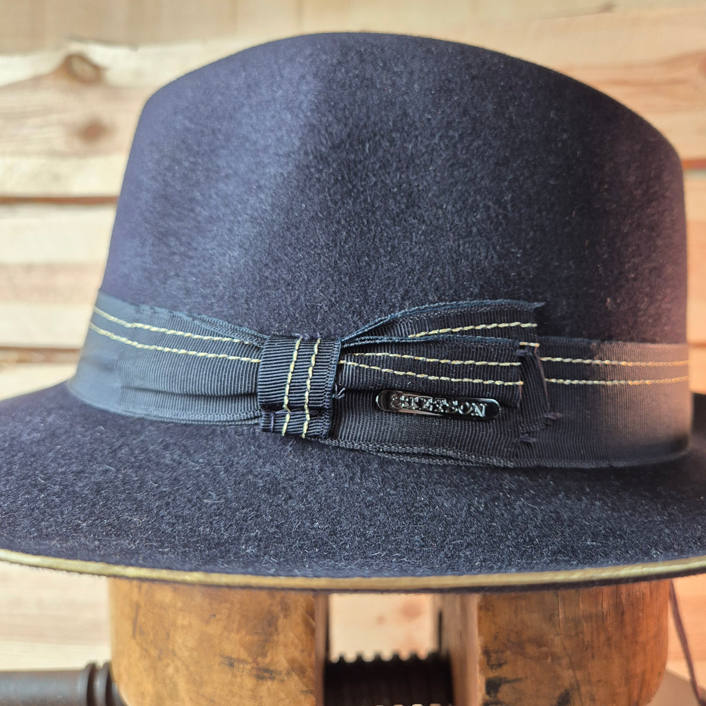 Stetson Classic Fedora - 100% Furfelt - Black & Gold - Size 57