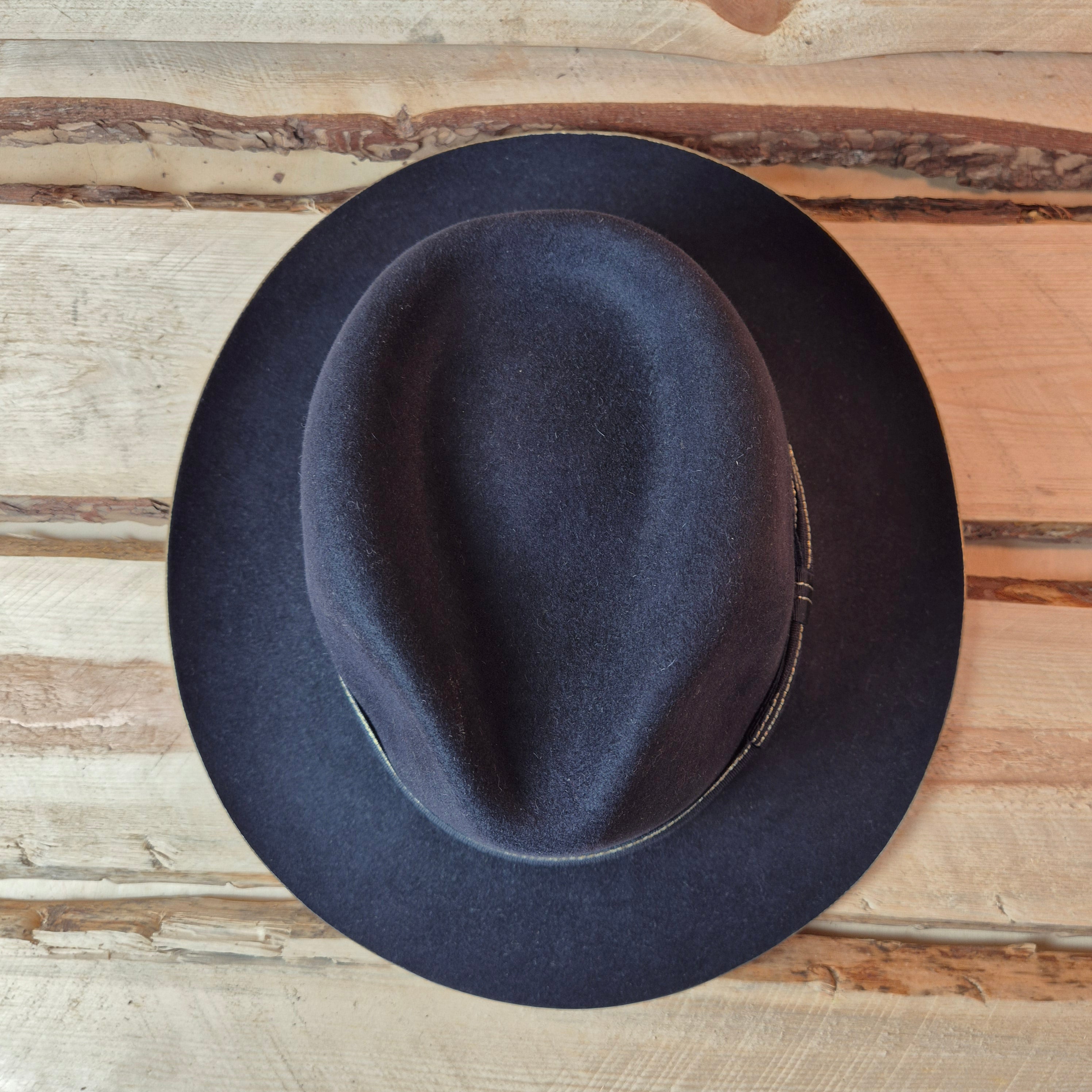 Stetson Classic Fedora - 100% Furfelt - Black & Gold - Size 57
