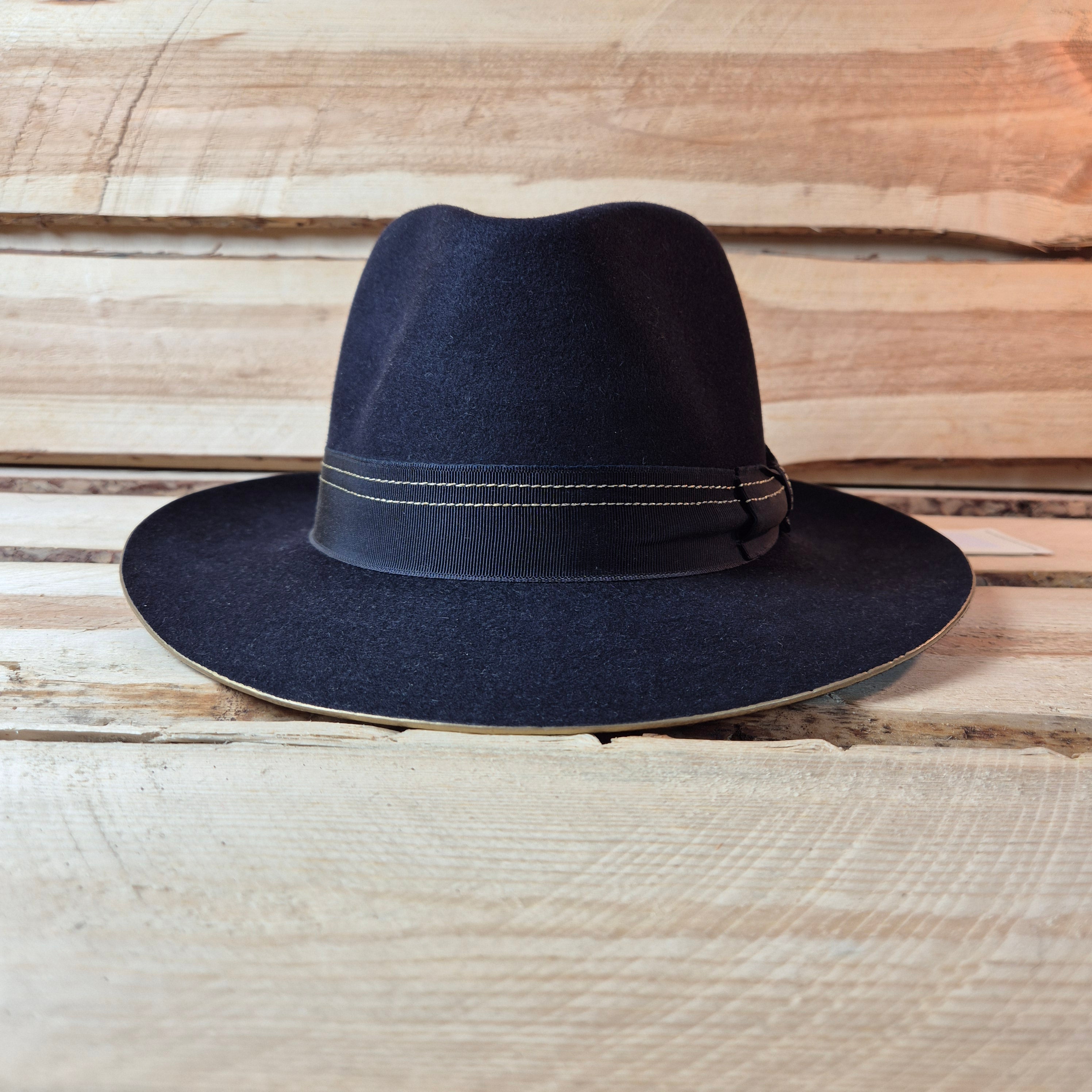Stetson Classic Fedora - 100% Furfelt - Black & Gold - Size 57