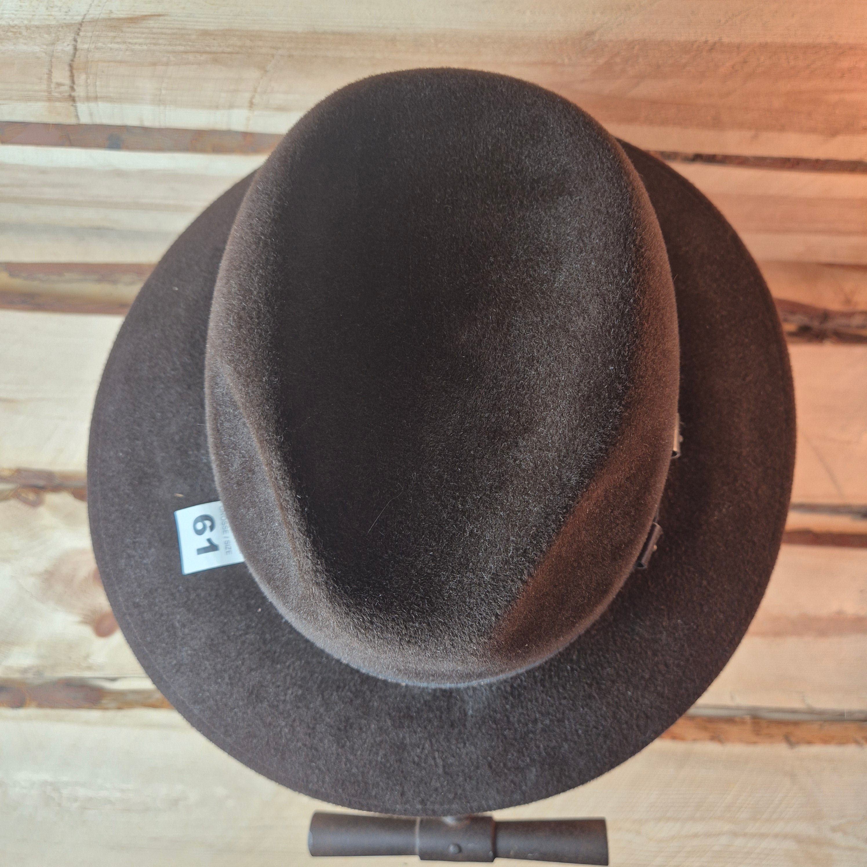 Bisenzio Italy Traveller Fedora- 100% furfelt - Size 61