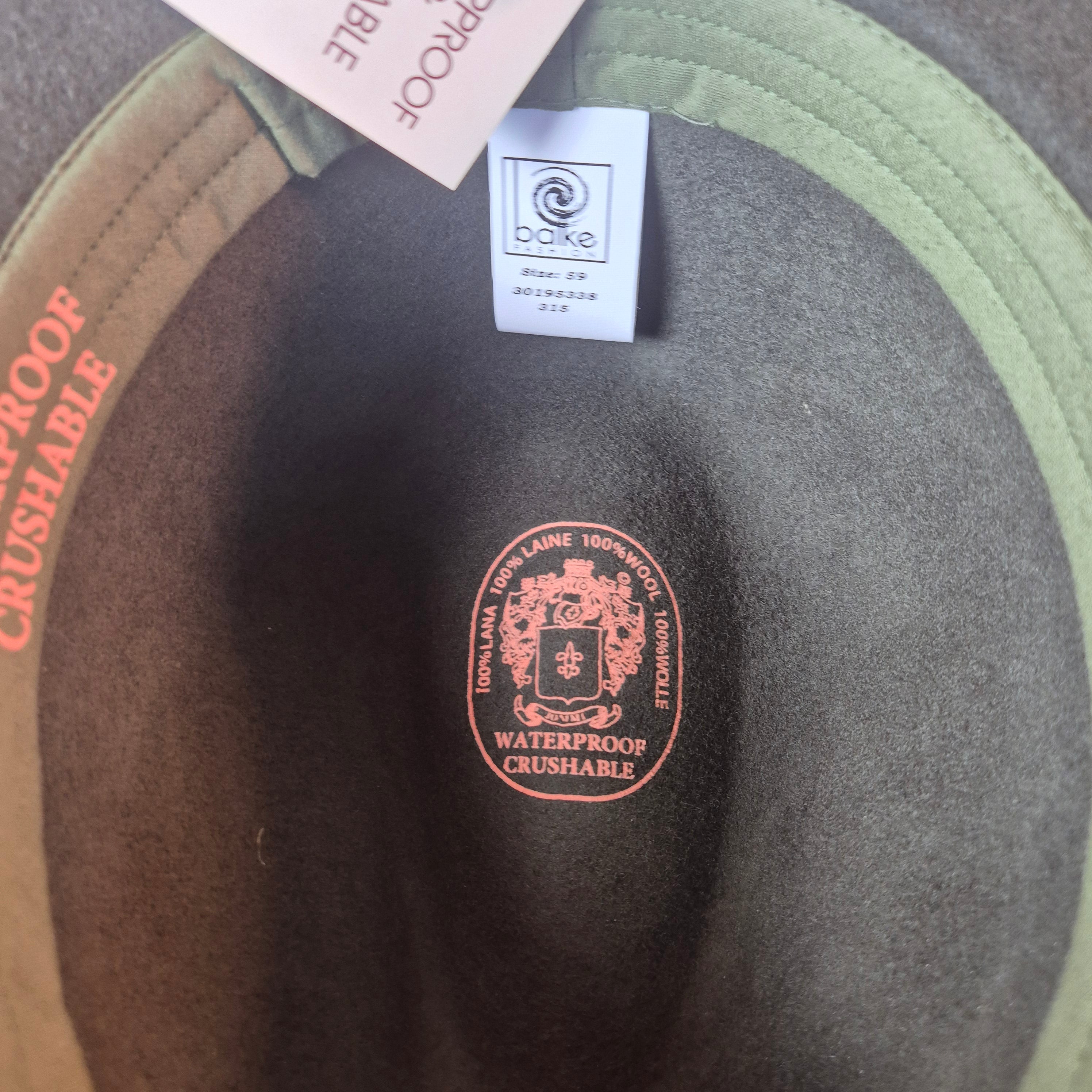 Balke Fashion Traveller Fedora - 100% Woolfelt - Khaki Green - Size 59