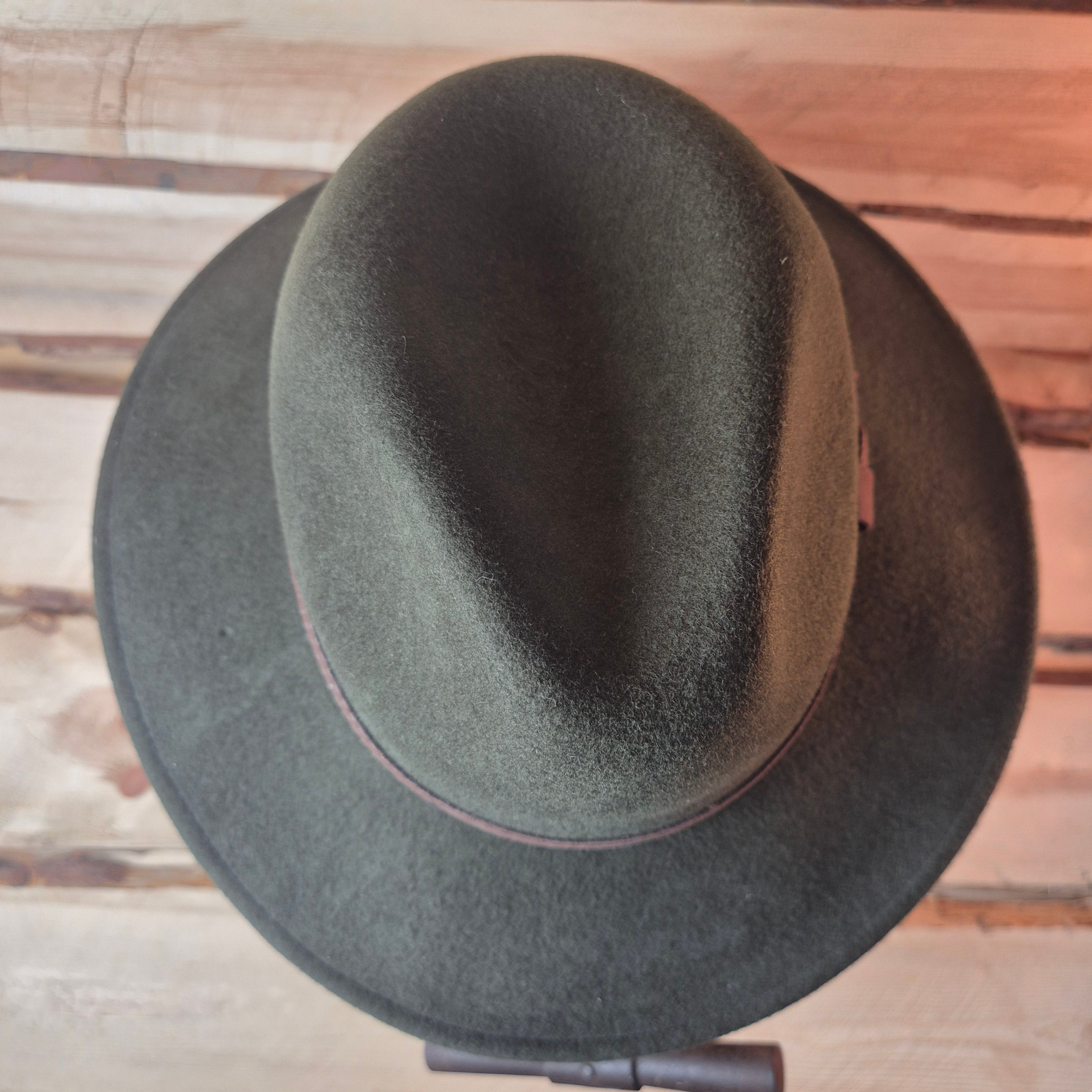 Balke Fashion Traveller Fedora - 100% Woolfelt - Khaki Green - Size 59